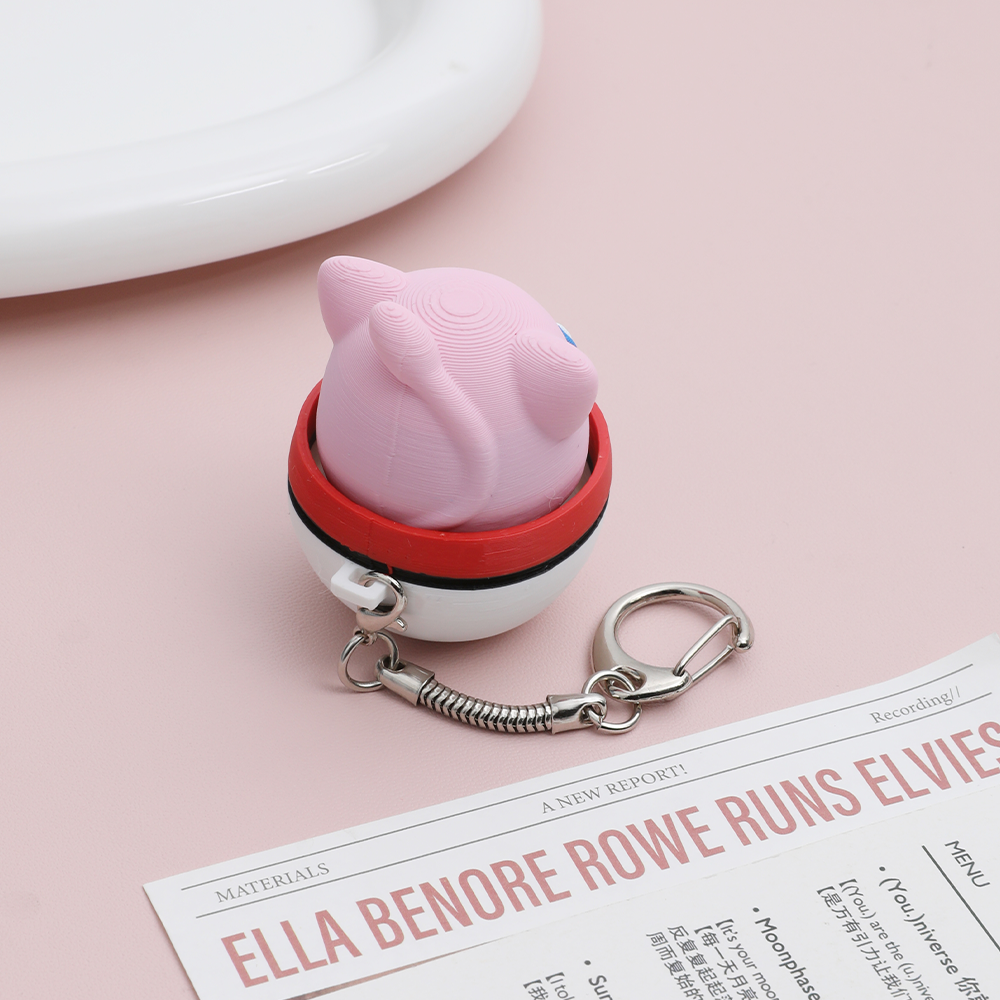 Poké Ball Mew Fidget Toy Anime Cartoon Click Stress Relief Keychain Cute Sensory Decompression Toy