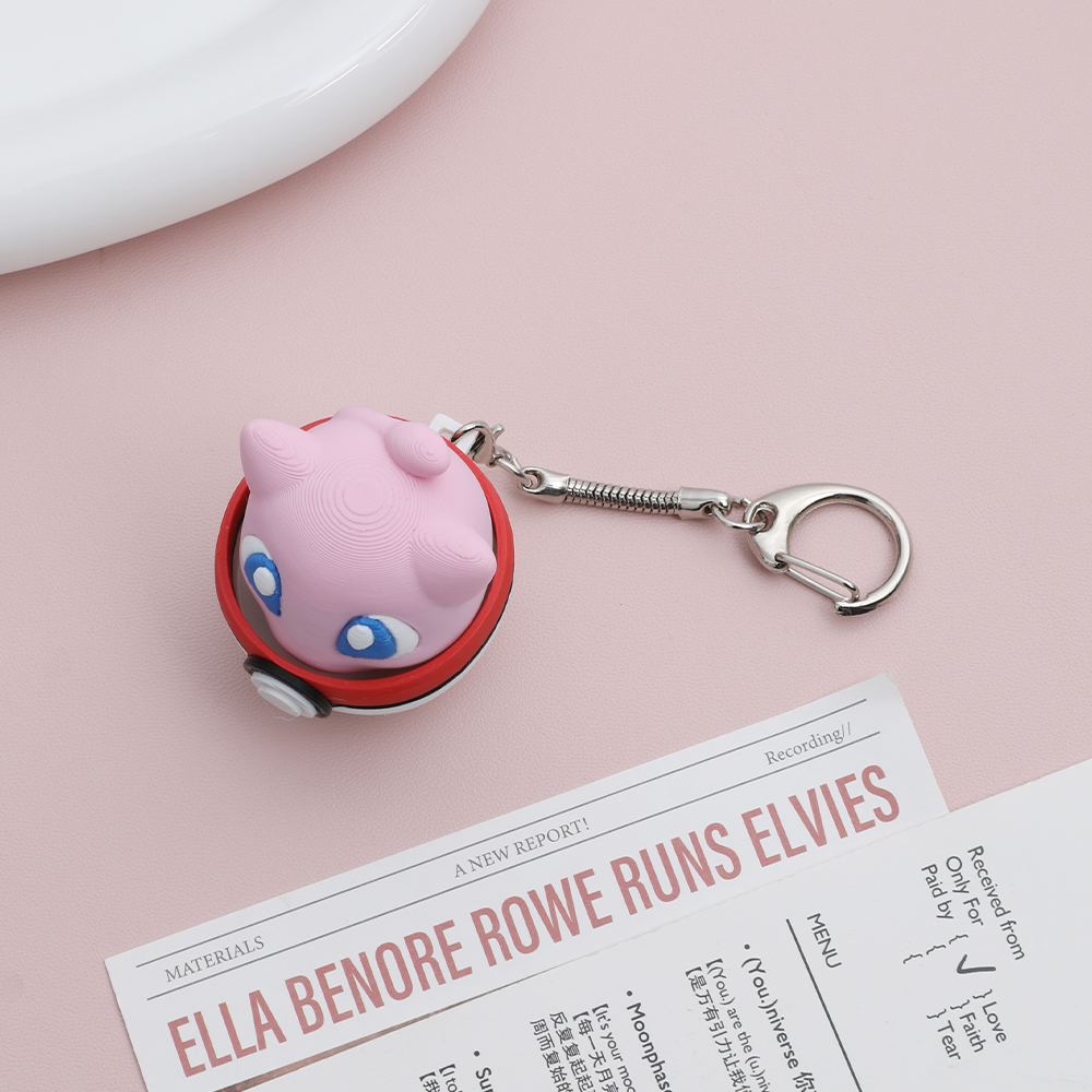 Poké Ball Mew Fidget Toy Anime Cartoon Click Stress Relief Keychain Cute Sensory Decompression Toy