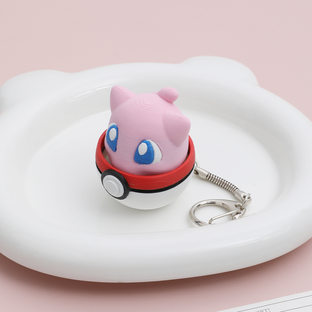 Poké Ball Mew Fidget Toy Anime Cartoon Click Stress Relief Keychain Cute Sensory Decompression Toy