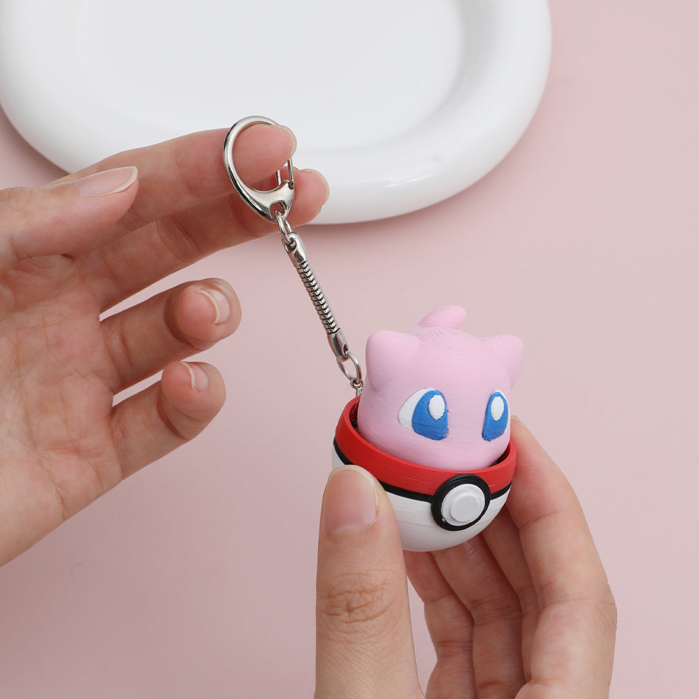 Poké Ball Mew Fidget Toy Anime Cartoon Click Stress Relief Keychain Cute Sensory Decompression Toy