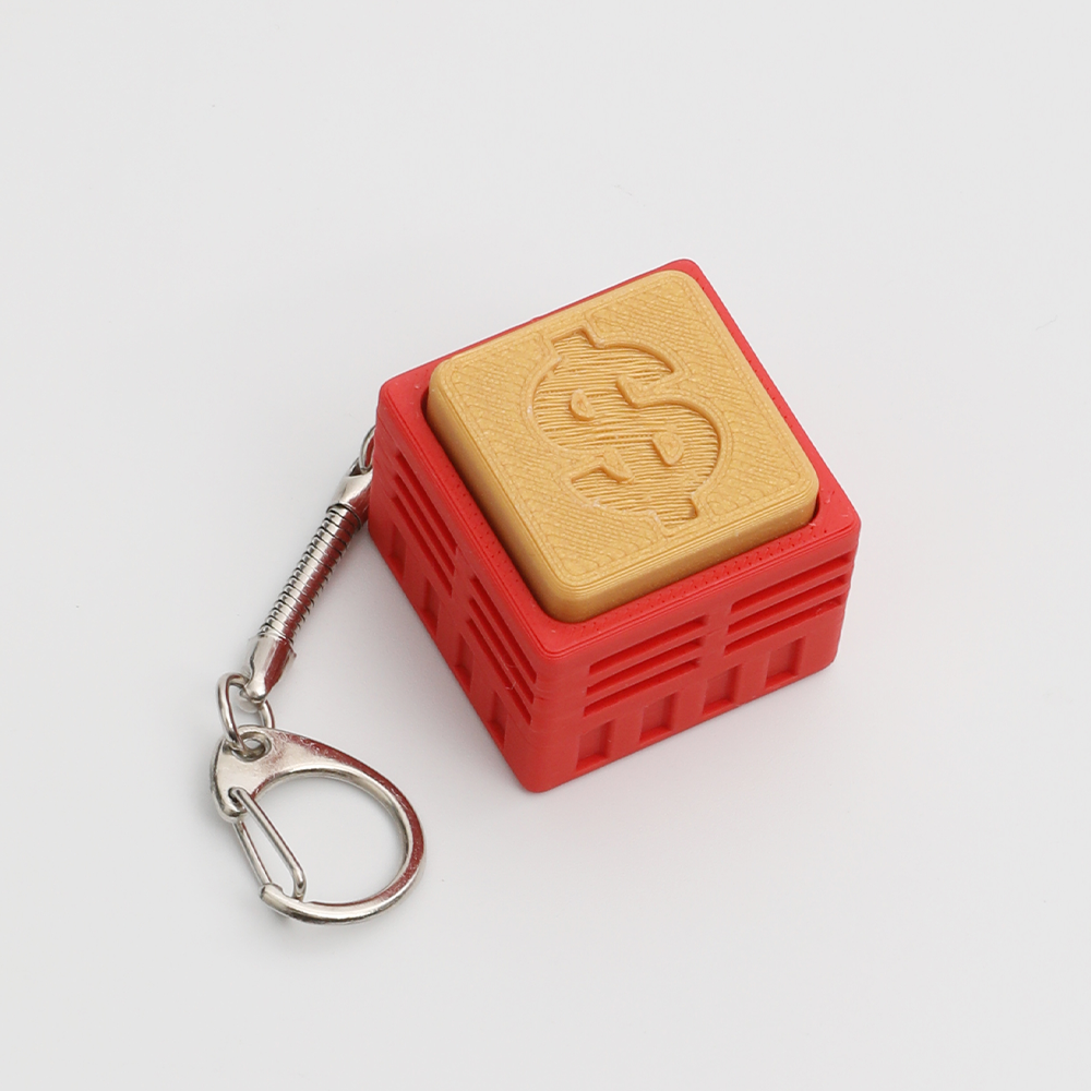 Currency Symbol Clicker Fidget Toy - Yen & Dollar Sign Stress Relief Keychain, Novelty Decompression Toy for Adults & Kids