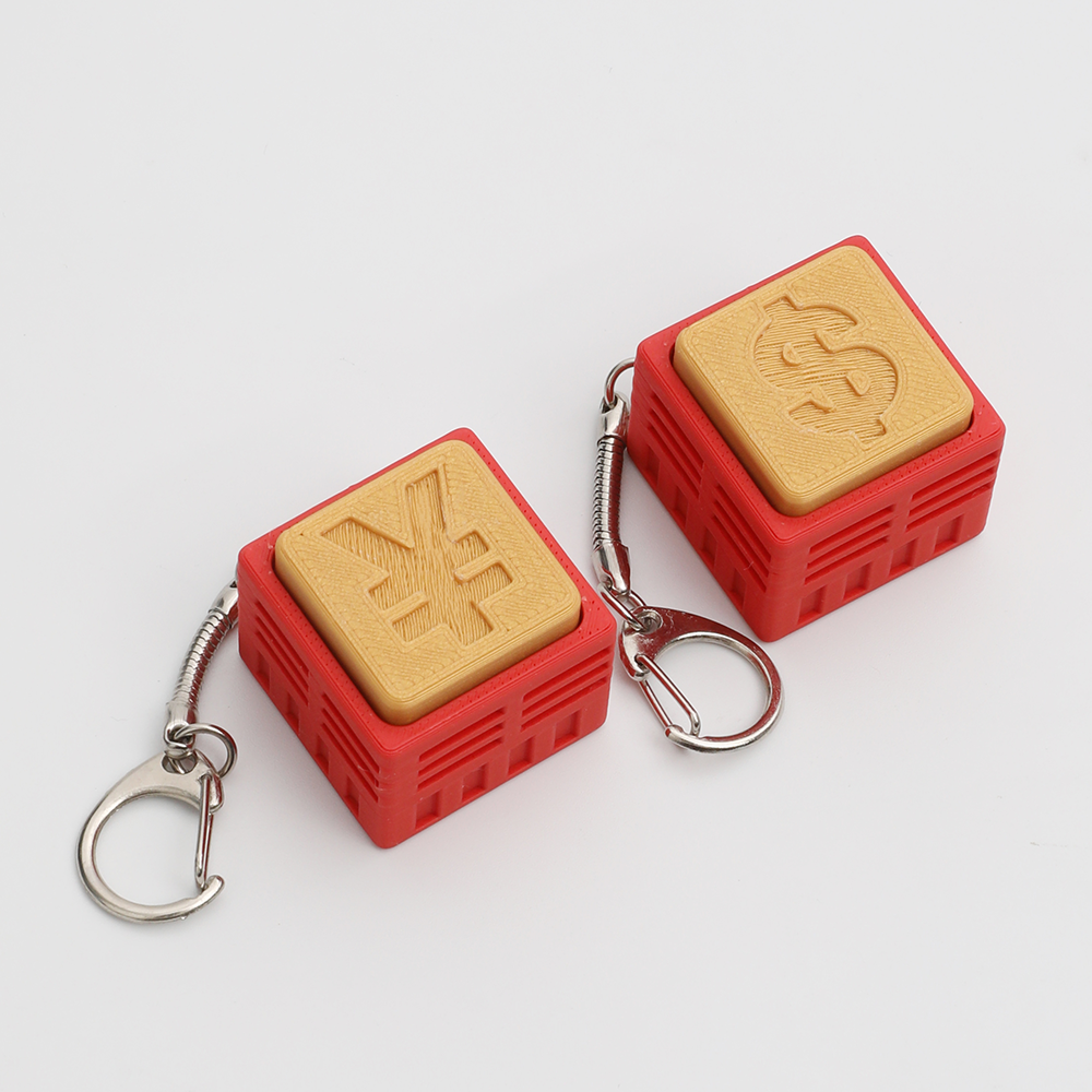 Currency Symbol Clicker Fidget Toy - Yen & Dollar Sign Stress Relief Keychain, Novelty Decompression Toy for Adults & Kids