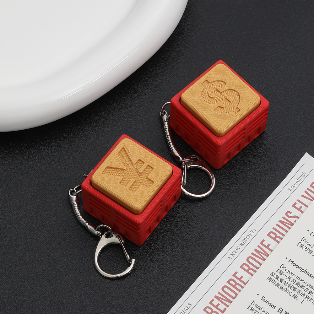 Currency Symbol Clicker Fidget Toy - Yen & Dollar Sign Stress Relief Keychain, Novelty Decompression Toy for Adults & Kids