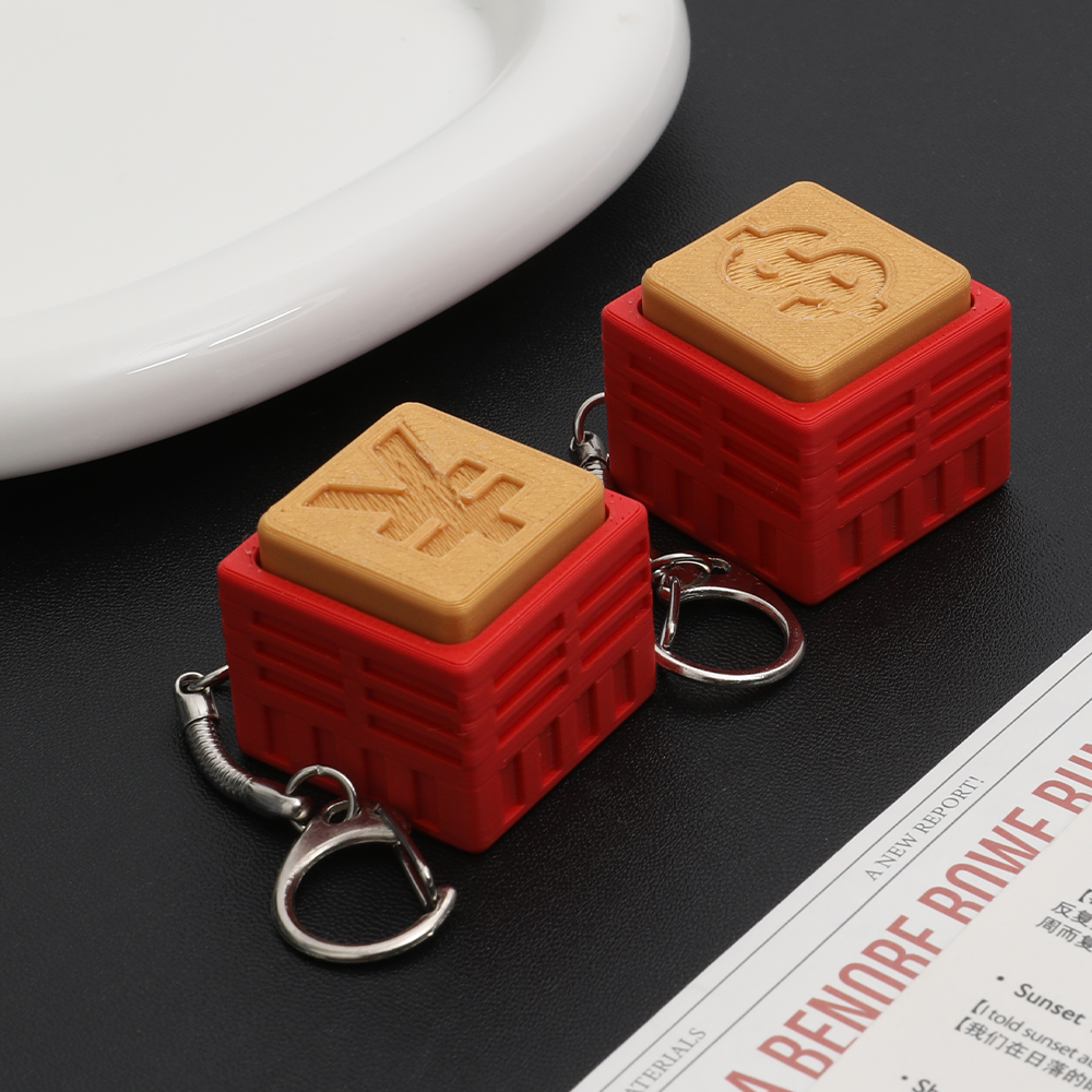 Currency Symbol Clicker Fidget Toy - Yen & Dollar Sign Stress Relief Keychain, Novelty Decompression Toy for Adults & Kids