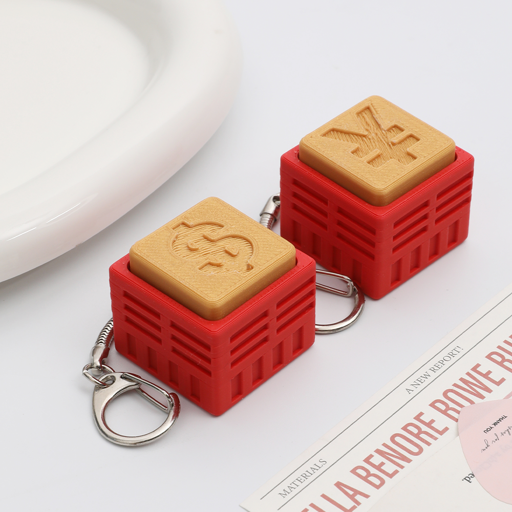 Currency Symbol Clicker Fidget Toy - Yen & Dollar Sign Stress Relief Keychain, Novelty Decompression Toy for Adults & Kids