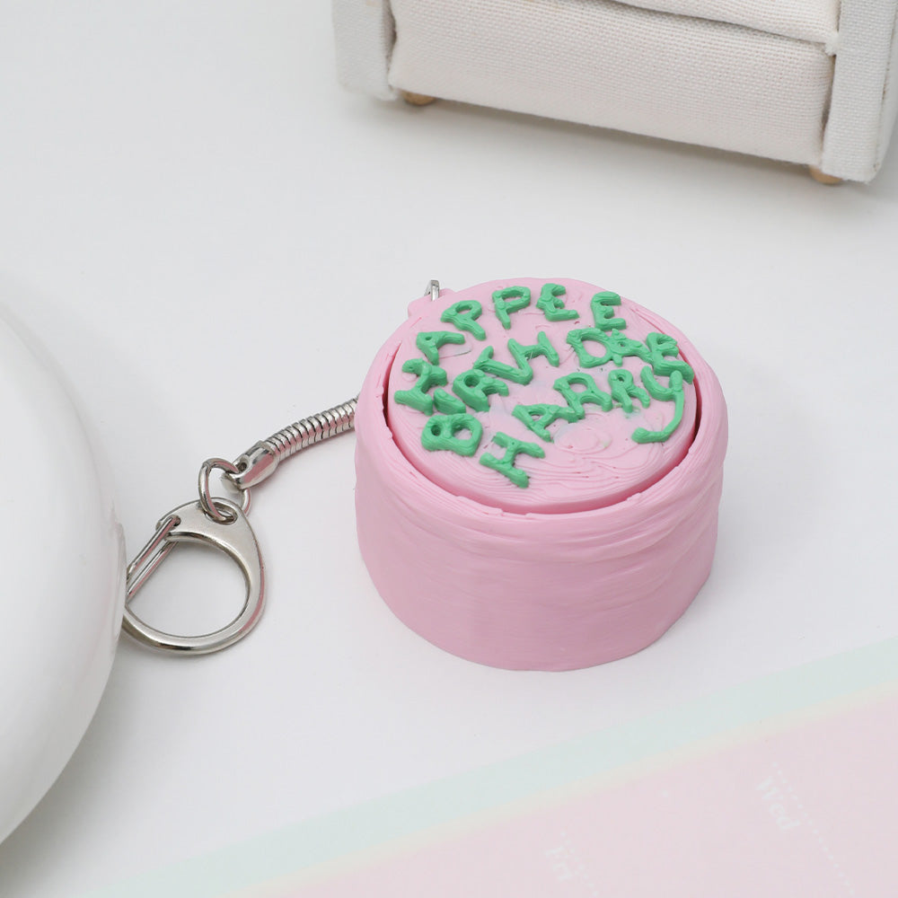 Mini Birthday Cake Fidget Keychain - Cute Pastry Click Toy for Daily Calm & Decoration