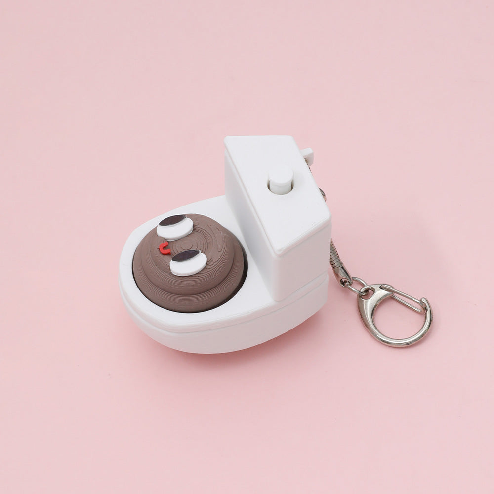 Quirky Toilet Poop Pop-Up Clicker Keychain - Fun Gag Gift & Desk Decor Toy
