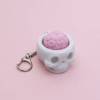 Spooky Cute Skull & Brain Pop-Up Squeeze Toy - Portable Gothic Stress Relief Accessory