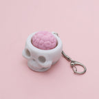 Spooky Cute Skull & Brain Pop-Up Squeeze Toy - Portable Gothic Stress Relief Accessory