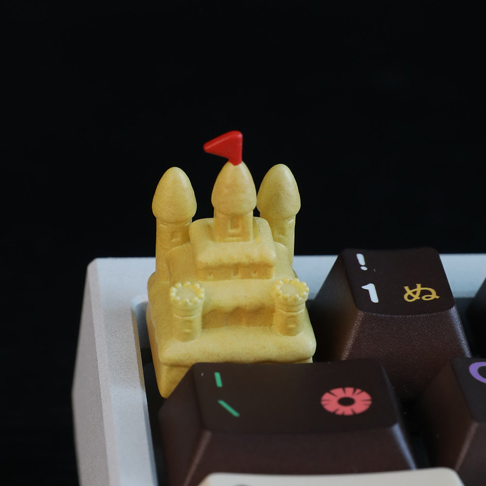 Sand Castle Artisan Keycap, 3D Hand-Painted Custom Keycap for Cherry MX Mechanical Keyboards