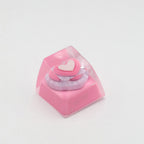 Kawaii Lace Heart Artisan Resin Keycap - Sweet Pink Lolita Style for Mechanical Keyboards