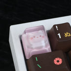 Cute Pink Cat Resin Artisan Keycap for Mechanical Keyboards