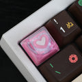 Kawaii Lace Heart Artisan Resin Keycap - Sweet Pink Lolita Style for Mechanical Keyboards