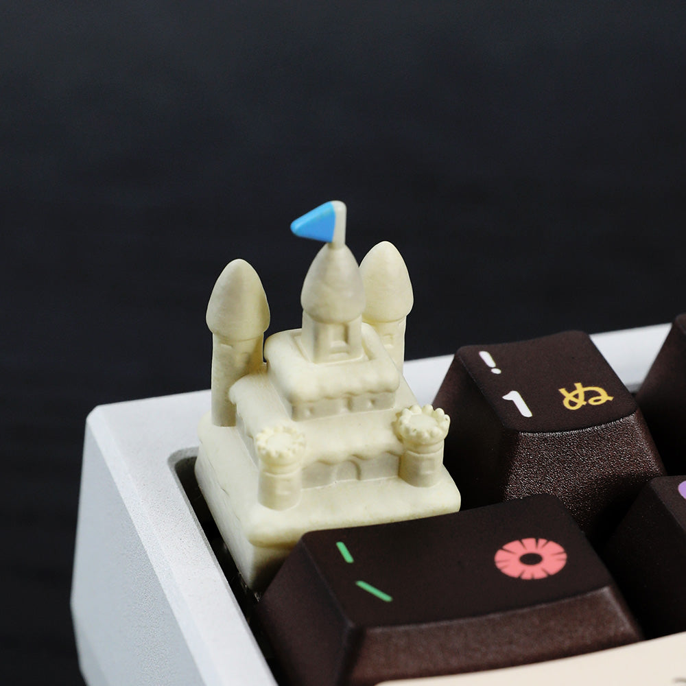 Sand Castle Artisan Keycap, 3D Hand-Painted Custom Keycap for Cherry MX Mechanical Keyboards