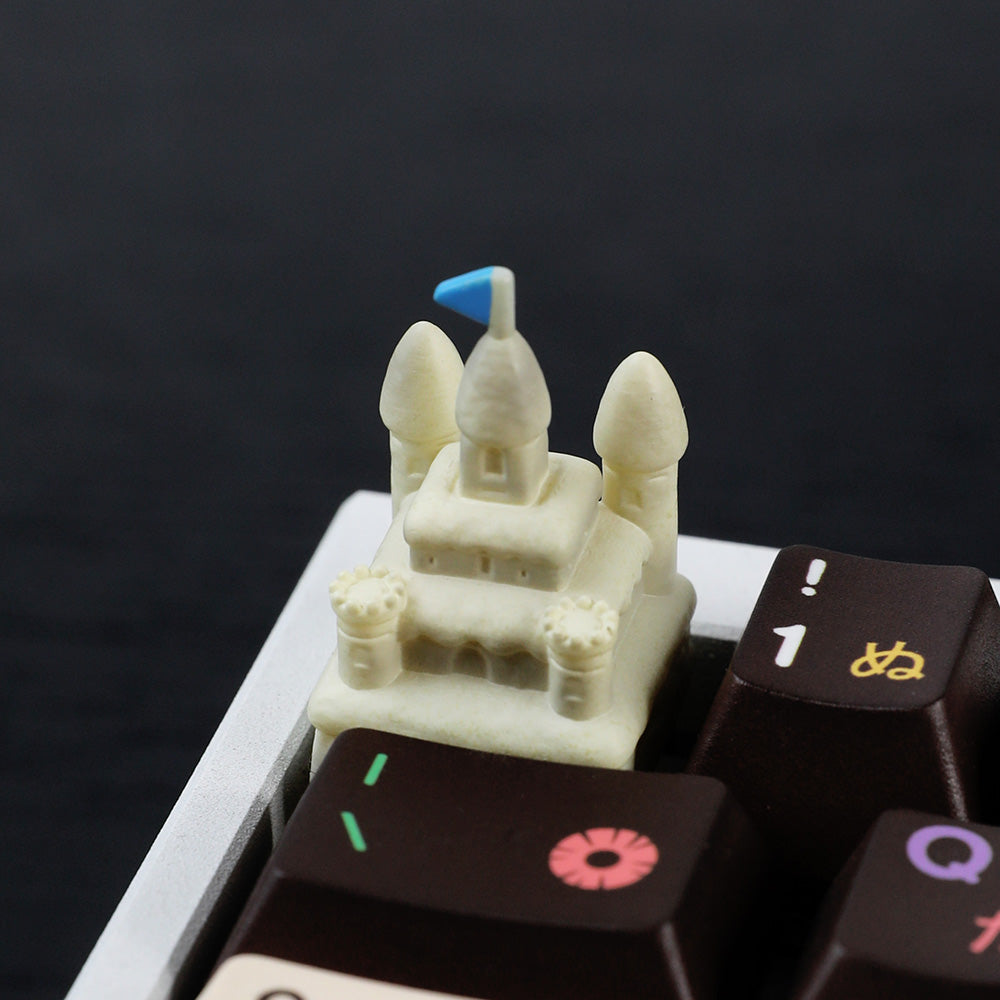 Sand Castle Artisan Keycap, 3D Hand-Painted Custom Keycap for Cherry MX Mechanical Keyboards