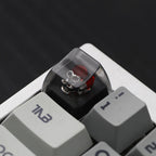 Vintage Heart Pattern Resin Artisan Keycap with Red Gem Accent
