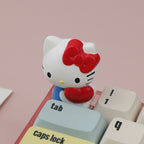 Hello Kitty 3D Artisan Keycap, Cute Hand-Painted Custom Keycap for Cherry MX Mechanical Keyboards