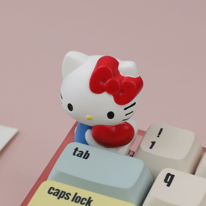 Hello Kitty 3D Artisan Keycap, Cute Hand-Painted Custom Keycap for Cherry MX Mechanical Keyboards