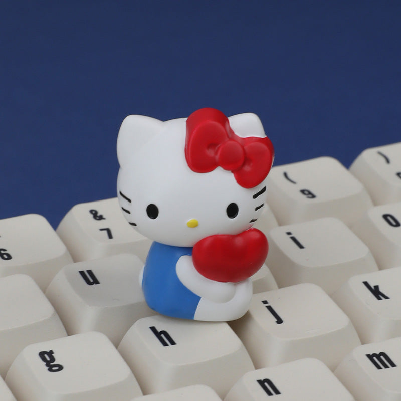 Hello Kitty 3D Artisan Keycap, Cute Hand-Painted Custom Keycap for Cherry MX Mechanical Keyboards
