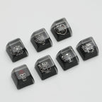 Vintage Heart Pattern Resin Artisan Keycap with Red Gem Accent
