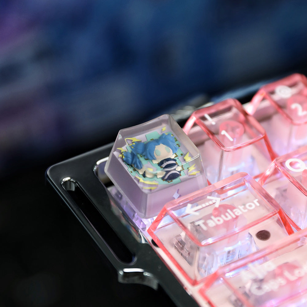 Cute Chibi Anime Character Resin Artisan Keycaps - 5 Pastel Designs
