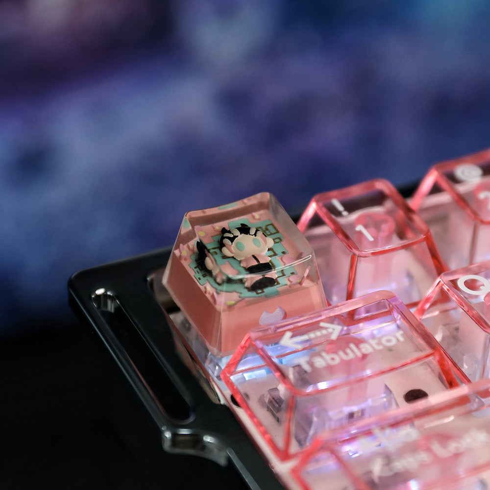 Cute Chibi Anime Character Resin Artisan Keycaps - 5 Pastel Designs