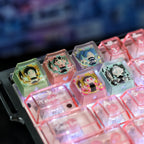 Cute Chibi Anime Character Resin Artisan Keycaps - 5 Pastel Designs
