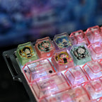 Cute Chibi Anime Character Resin Artisan Keycaps - 5 Pastel Designs