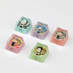 Cute Chibi Anime Character Resin Artisan Keycaps - 5 Pastel Designs