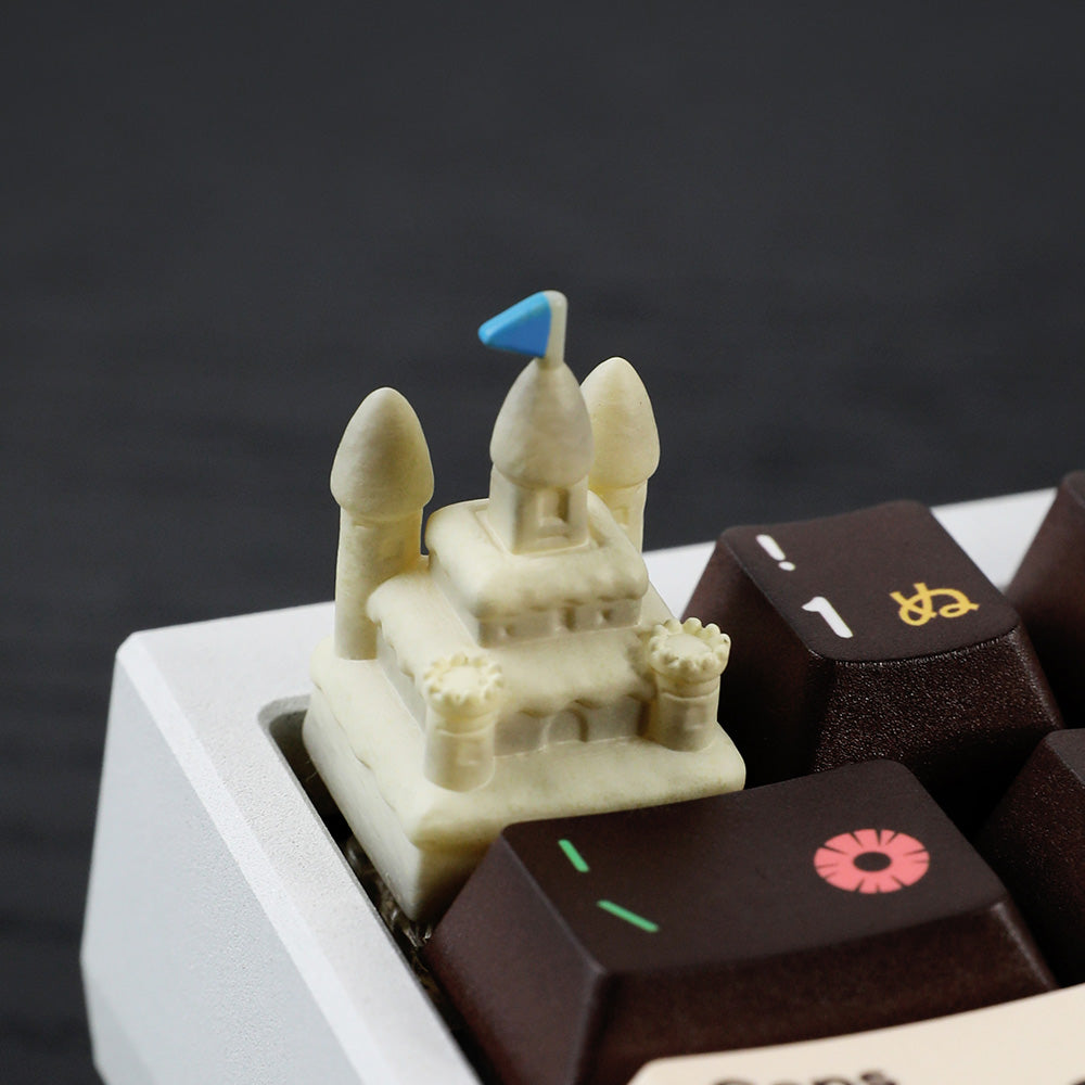 Sand Castle Artisan Keycap, 3D Hand-Painted Custom Keycap for Cherry MX Mechanical Keyboards