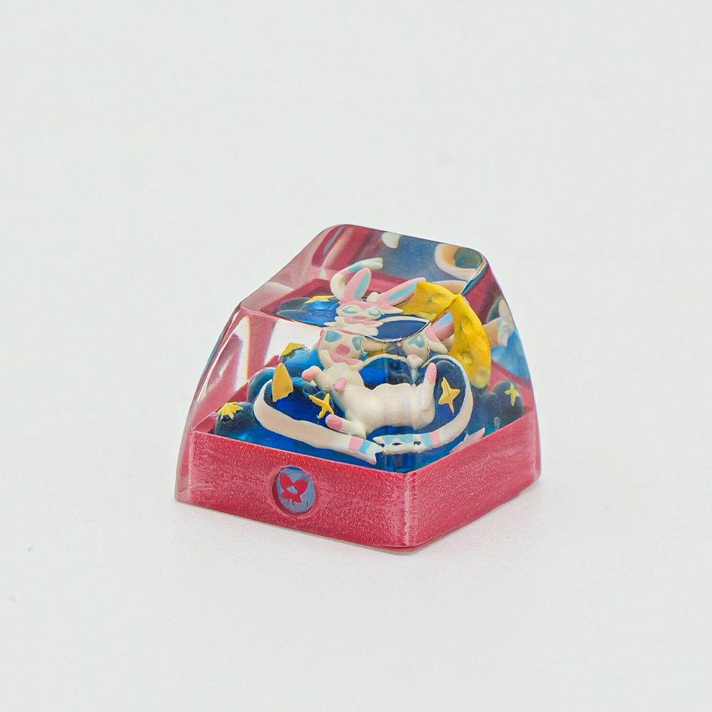 Pokémon Sylveon Artisan Resin Keycap - Handmade Starry Night 3D Diorama for Mechanical Keyboards