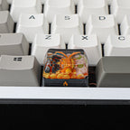 Charizard 1.5U Artisan Resin Keycap, Hand-Painted Pokémon Fire Dragon Keycap for Mechanical Keyboard