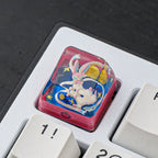 Pokémon Sylveon Artisan Resin Keycap - Handmade Starry Night 3D Diorama for Mechanical Keyboards