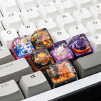Charizard 1.5U Artisan Resin Keycap, Hand-Painted Pokémon Fire Dragon Keycap for Mechanical Keyboard
