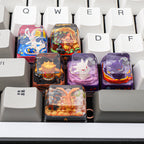 Charizard 1.5U Artisan Resin Keycap, Hand-Painted Pokémon Fire Dragon Keycap for Mechanical Keyboard