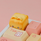 Cute Cat Shaped Artisan Keycaps, Kawaii Hand-painted Custom Keycaps for Mechanical Keyboards