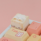 Cute Cat Shaped Artisan Keycaps, Kawaii Hand-painted Custom Keycaps for Mechanical Keyboards