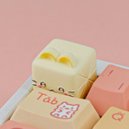 Cute Cat Shaped Artisan Keycaps, Kawaii Hand-painted Custom Keycaps for Mechanical Keyboards