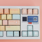 Cute Pastel Animal Keycap Set - PBT Dye-Sub Keycaps for Mechanical Keyboards