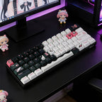 Grunge Cute Pink & Black PBT Keycap Set - Gothic Lolita Style for Mechanical Keyboards