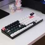 Grunge Cute Pink & Black PBT Keycap Set - Gothic Lolita Style for Mechanical Keyboards