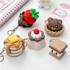 Cute Dessert Fidget Toys - Kawaii Food Shaped Stress Relief Keychain for Anxiety