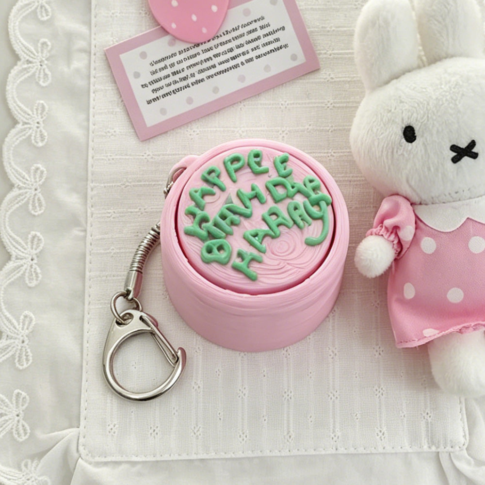 Mini Birthday Cake Fidget Keychain - Cute Pastry Click Toy for Daily Calm & Decoration