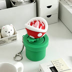 Mario Bros Interactive Pop-Up Fidget Keychains - Fire Flower, Piranha Plant, Mushroom & Coin Block