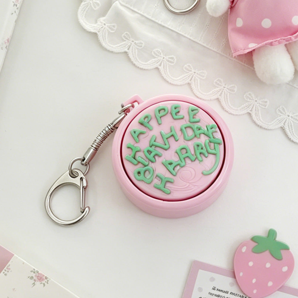 Mini Birthday Cake Fidget Keychain - Cute Pastry Click Toy for Daily Calm & Decoration