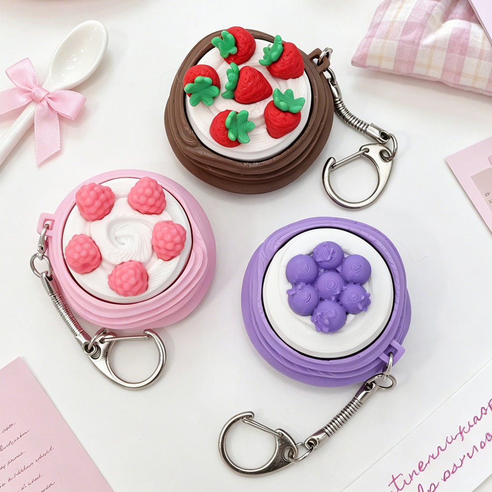 Sweet Pastry Clicker Fidget Toys - Portable Dessert-Shaped Sensory Keychain for Anxiety