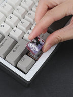 1.5U Shiny Black Charizard X Custom Keycap, Hand-Painted Pokémon Resin Keycap