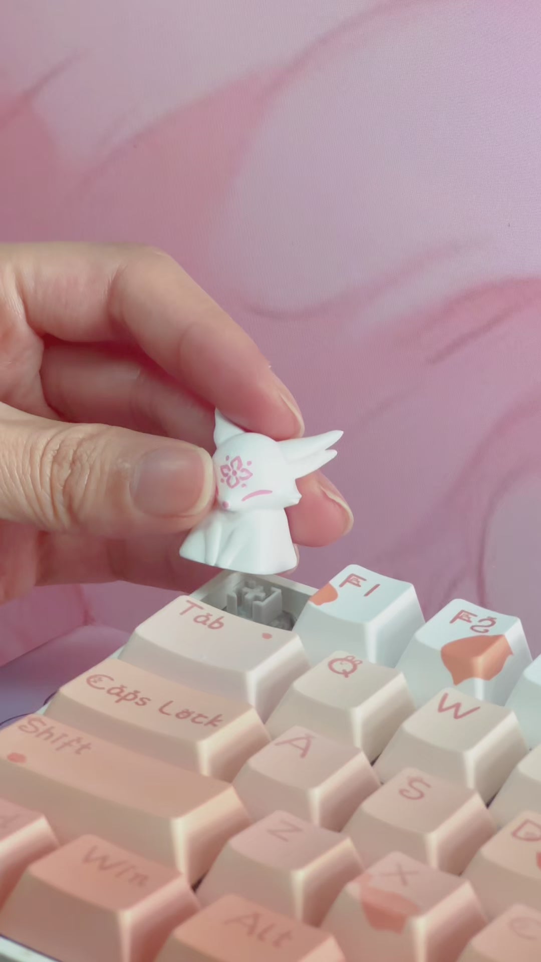 Fox Shaped Artisan Keycaps, Hand-painted Custom Keycaps for Mechanical Keyboards