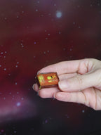 Handmade Pokémon Fire-Type Artisan Resin Keycap with Glitter Lava Base 1.5U