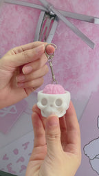 Spooky Cute Skull & Brain Pop-Up Squeeze Toy - Portable Gothic Stress Relief Accessory